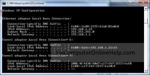 command prompt find router gateway ip address