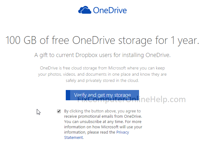 Free 100gb Of Microsoft Onedrive Cloud Storage For Dropbox Users Fix Computer Online Help