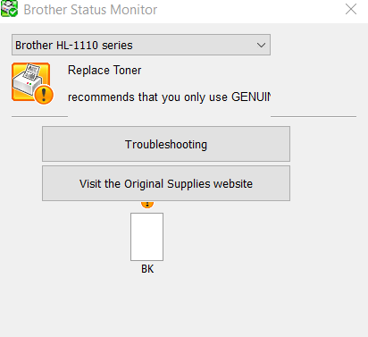 brother status monitor replace toner