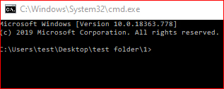 cmd command prompt in folder location
