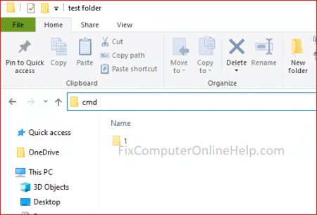open cmd command prompt from file explorer