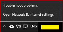 right click on network icon