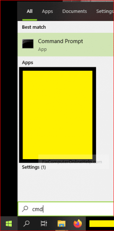 start button - cmd command prompt