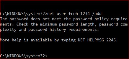 the password does not meet the password policy requirements cmd error