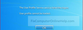 the user profile service failed the logon - user profile cannot be loaded