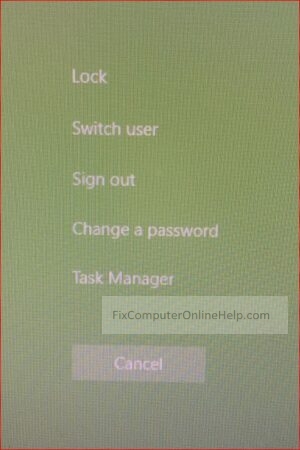 user account lock screen - change password