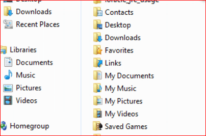 user accounts folders in windows 7